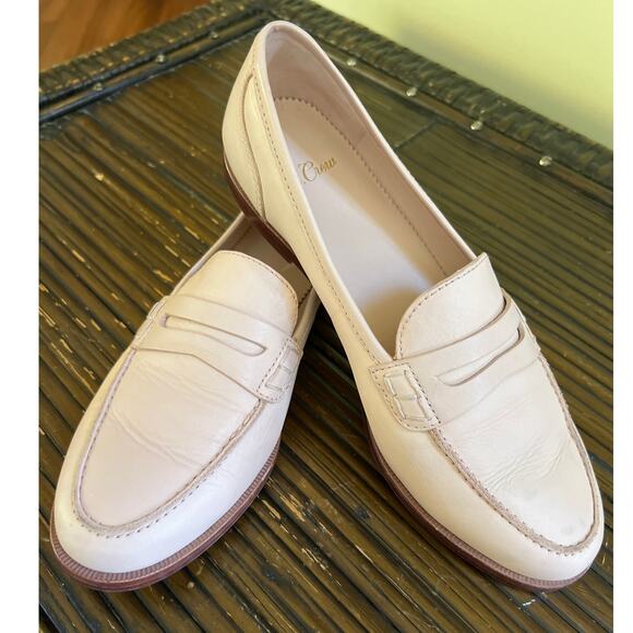 J. Crew Ryan Penny Loafer Sun Washed Pink Women's Size 7 Soft Leather Preppy EUC - Picture 2 of 9